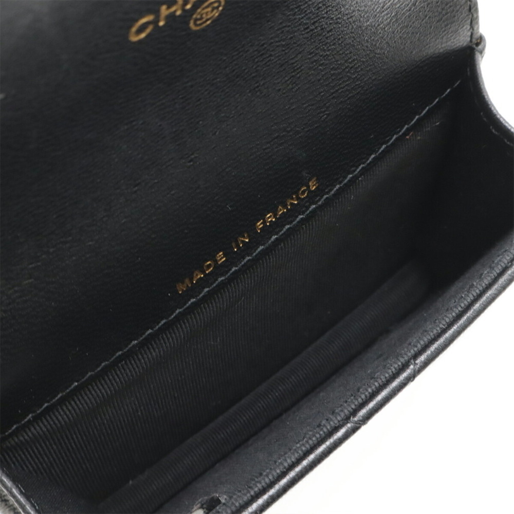 CHANEL Black Leather Logo Pouch - Picture 6 of 8